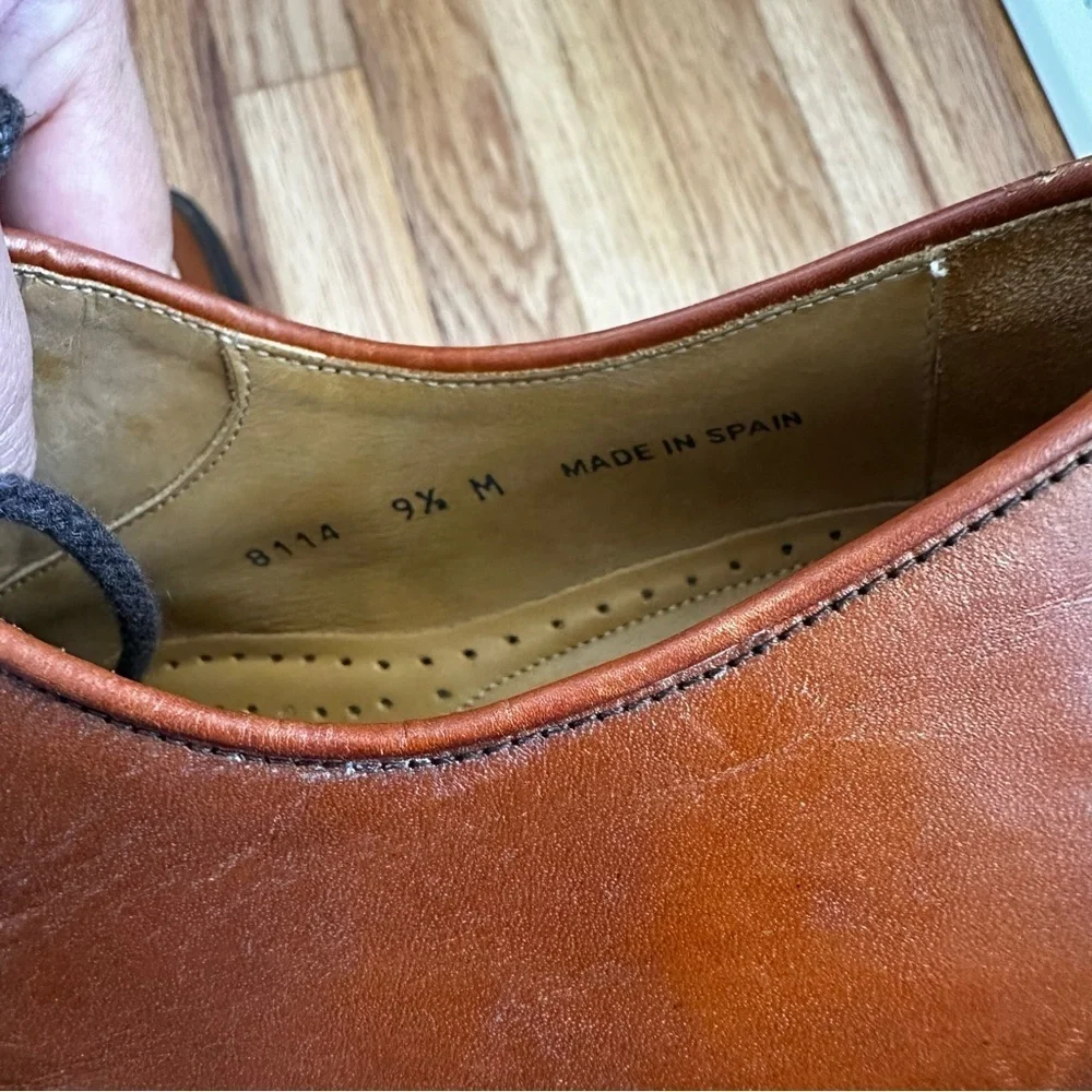 Magnanni Lace-up Oxford Derby Brown Leather Shoes Men’s Size 9.5 M